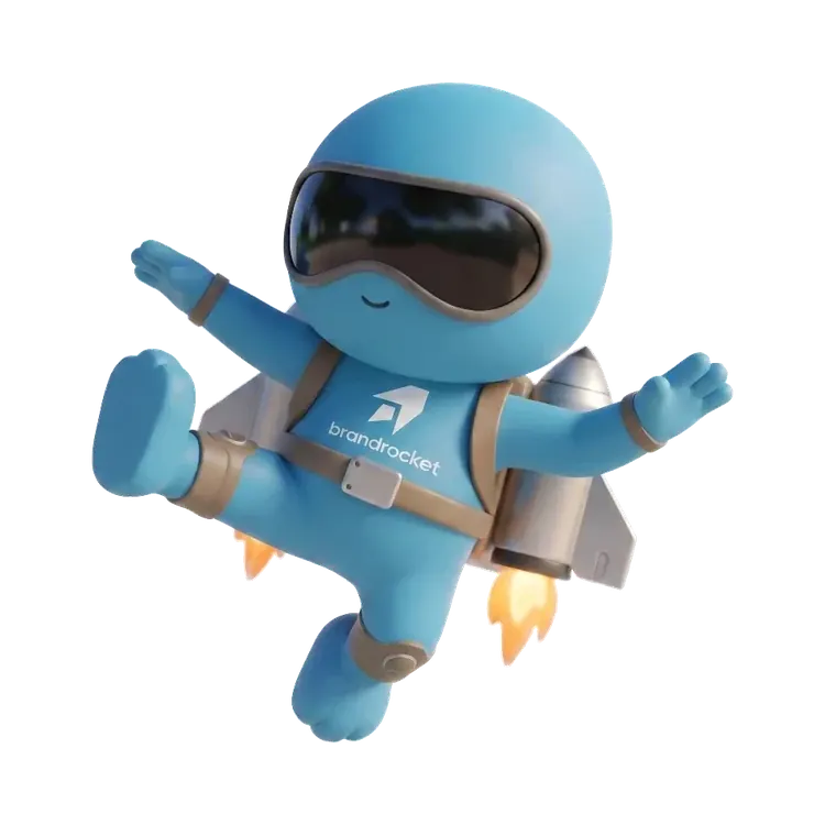 BrandRocket mascot skydiving with jetpack