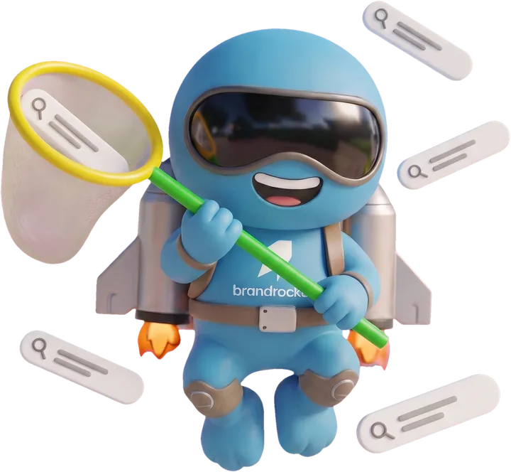 Boost the BrandRocket astronaut catching junk searches with a butterfly net